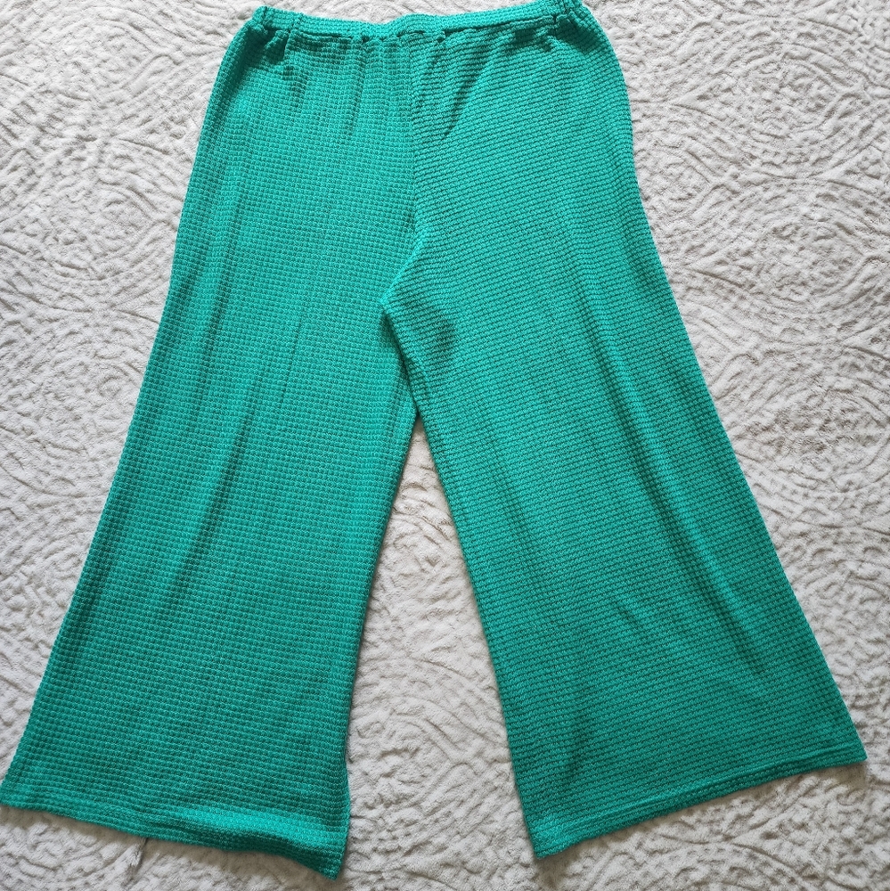 VENUS Women's Swimsuit Waffle Knit Cover-Up Pants And Top Set Sz XL Green - Picture 9 of 15